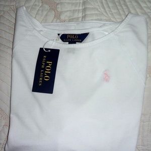 $135 Polo RALPH LAUREN Womens Blouse Ruffle Sleeve Sz XL WHITE Cotton